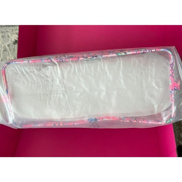 Woman's Handbags Lilly Pulitzer Kendyl Tote New NWT Clear Pink Floral Beach Bag - Picture 6 of 8